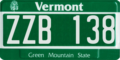 VT license plate ZZB138