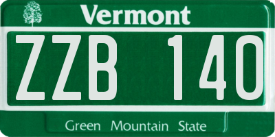 VT license plate ZZB140
