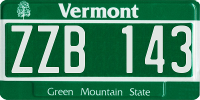 VT license plate ZZB143
