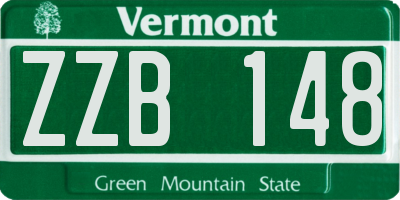 VT license plate ZZB148