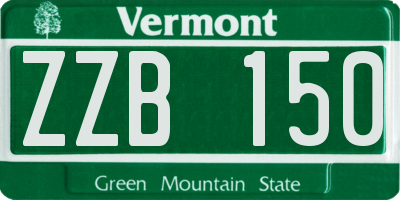 VT license plate ZZB150