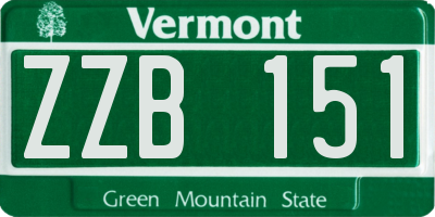 VT license plate ZZB151