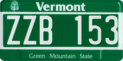 VT license plate ZZB153