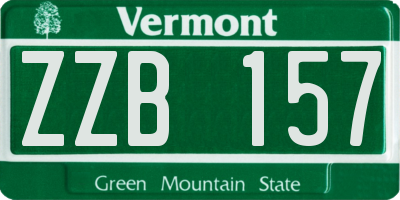 VT license plate ZZB157
