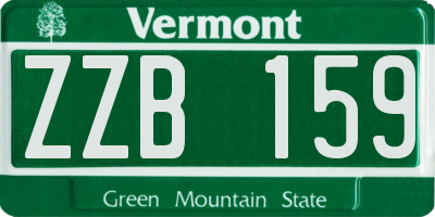 VT license plate ZZB159