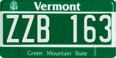 VT license plate ZZB163