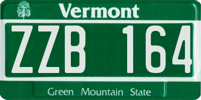 VT license plate ZZB164