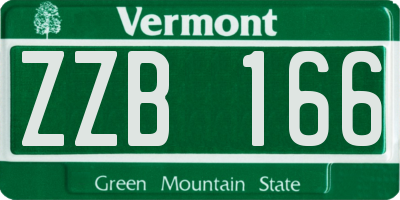 VT license plate ZZB166