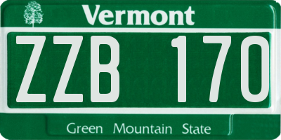 VT license plate ZZB170