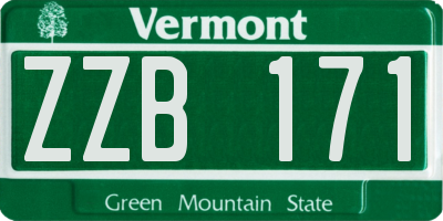 VT license plate ZZB171