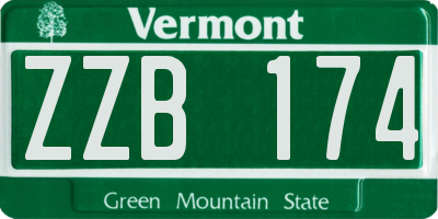 VT license plate ZZB174