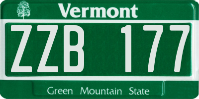 VT license plate ZZB177