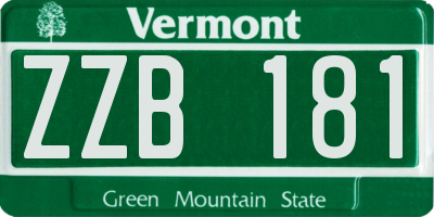 VT license plate ZZB181