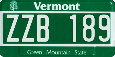 VT license plate ZZB189