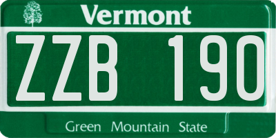 VT license plate ZZB190