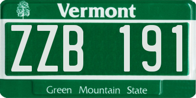 VT license plate ZZB191