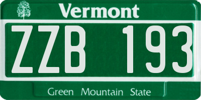 VT license plate ZZB193