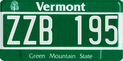 VT license plate ZZB195