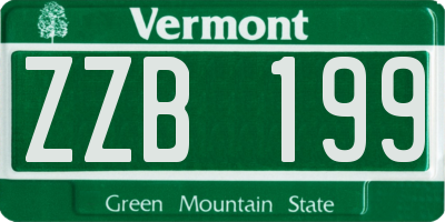 VT license plate ZZB199