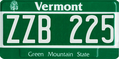 VT license plate ZZB225