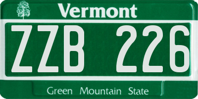 VT license plate ZZB226