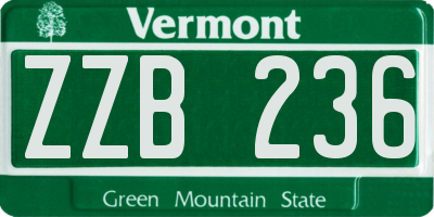 VT license plate ZZB236