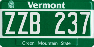 VT license plate ZZB237