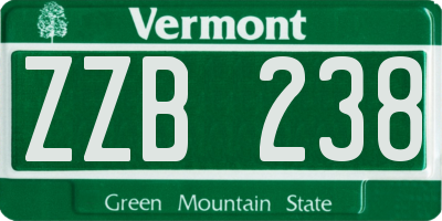 VT license plate ZZB238