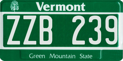 VT license plate ZZB239