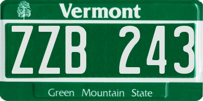VT license plate ZZB243
