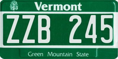 VT license plate ZZB245