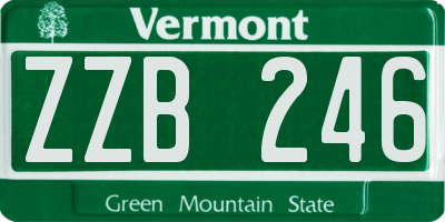 VT license plate ZZB246