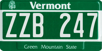 VT license plate ZZB247