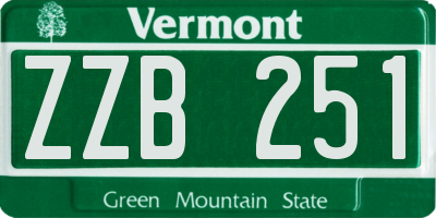 VT license plate ZZB251