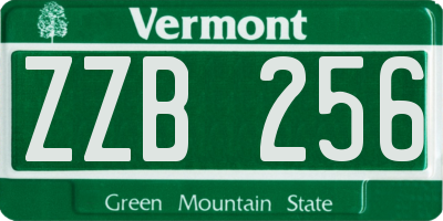 VT license plate ZZB256