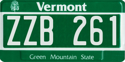 VT license plate ZZB261