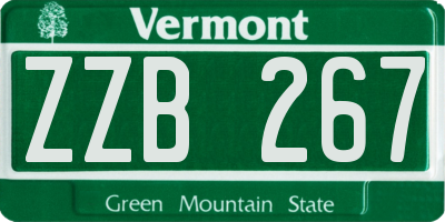VT license plate ZZB267