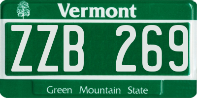 VT license plate ZZB269