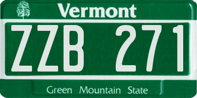 VT license plate ZZB271