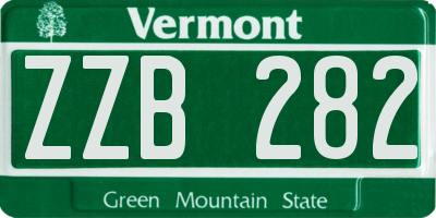 VT license plate ZZB282