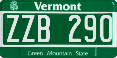 VT license plate ZZB290