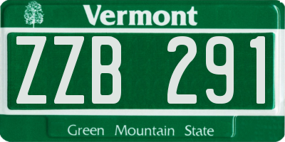 VT license plate ZZB291
