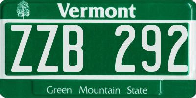 VT license plate ZZB292