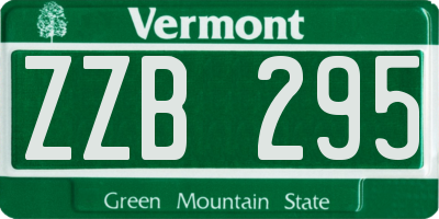 VT license plate ZZB295