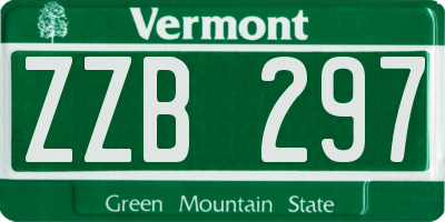 VT license plate ZZB297