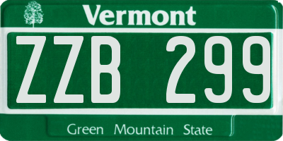 VT license plate ZZB299