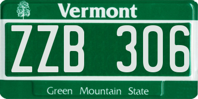VT license plate ZZB306