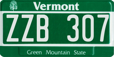 VT license plate ZZB307
