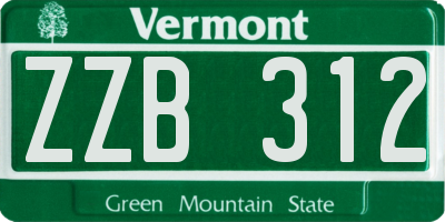 VT license plate ZZB312