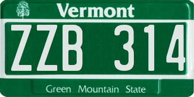 VT license plate ZZB314